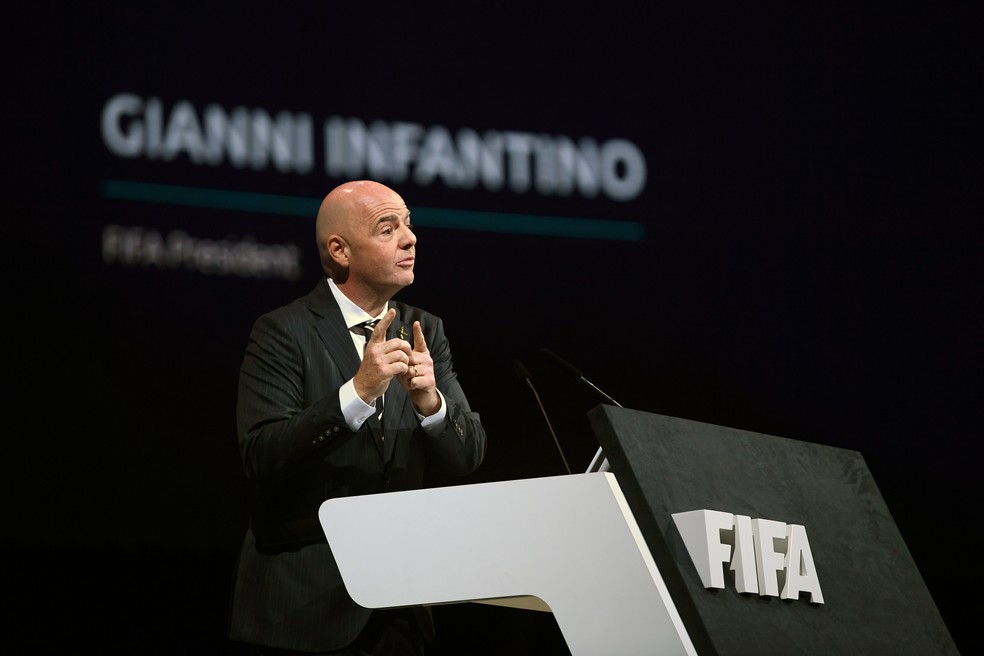 Gianni Infantino durante Congresso da Fifa â€” Foto: Getty Images