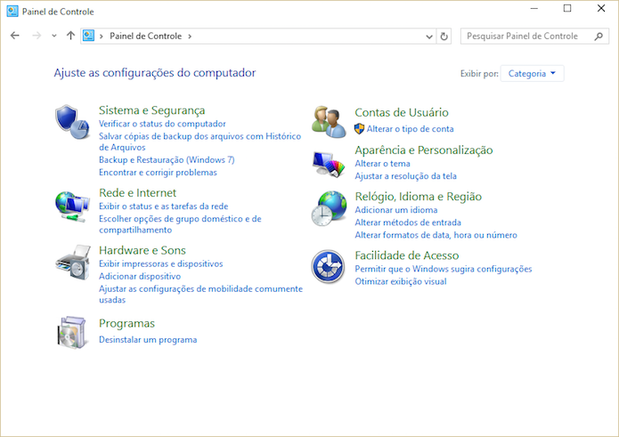 Aprenda a acessar o Painel de Controle antigo do Windows 10 (Foto: Reprodu??o/Helito Bijora) 