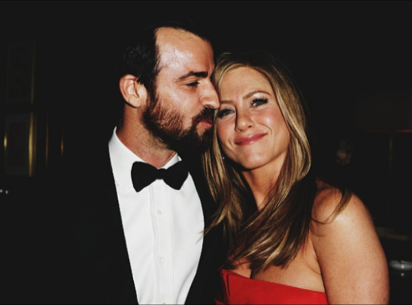 A atriz Jennifer Aniston e seu marido, o ator Justin Theroux (Foto: Instagram)