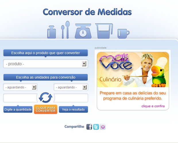 Conversor de medidas: para facilitar a sua vida na cozinha (Foto: Mais Você / TV Globo)