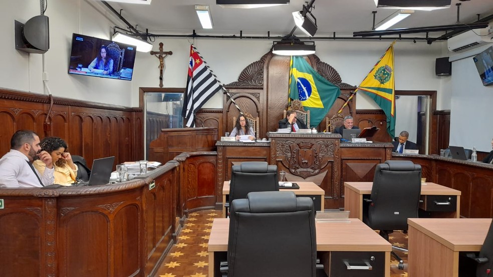 Sessão que pode cassar mandato da prefeita de Bauru encerra terceiro dia com mais de mil páginas do relatório final lidas, mas sem votação — Foto: Mayky Araújo/TV TEM