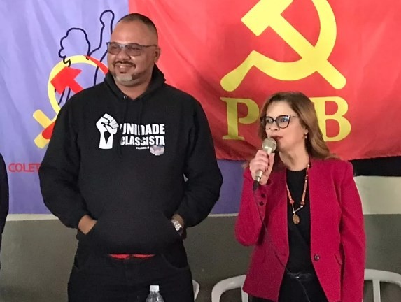 PCB lançou candidatura de Sofia Manzano à Presidência e o sindicalista Antônio Alves como vice — Foto: Reprodução