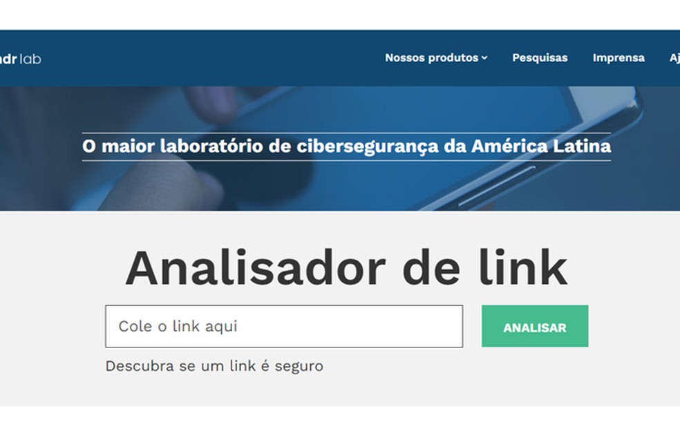 Confira se um site é seguro por meio de um analisador de link — Foto: Reprodução/Marcela Franco