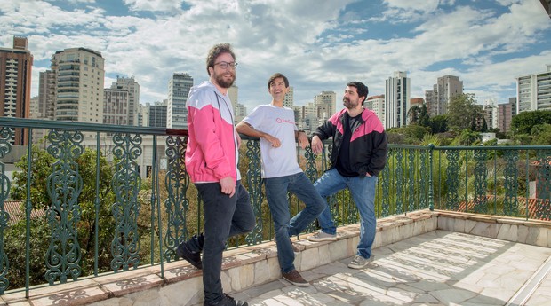 Gabriel Laet, Gustavo Vaz e Lucas Cardoso, cofundadores da startup EmCasa (Foto: Divulgação)