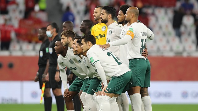 Palmeiras posado antes do jogo contra o Al Ahly