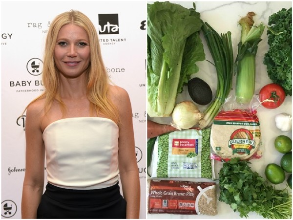 Gwyneth Paltrow e a foto que publicou no Twitter (Foto: Getty Images/Twitter)