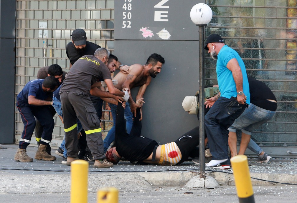 Tiroteios durante protesto do Hezbollah deixam mortos no Líbano — Foto: Aziz Taher/Reuters
