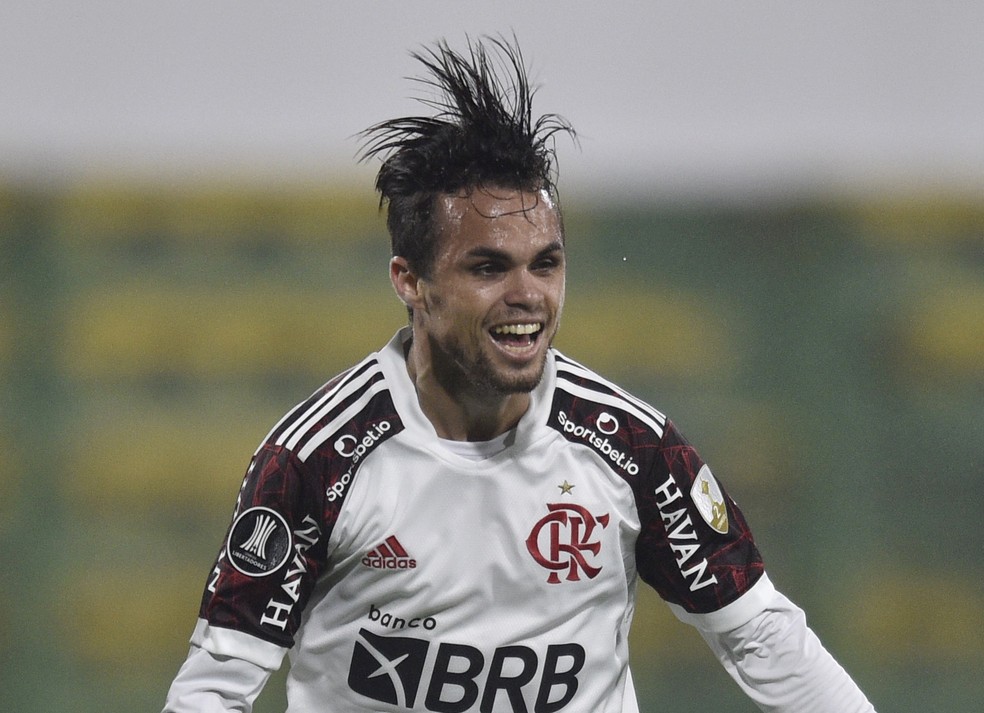 Gol Michael Defensa y Justicia x Flamengo, pela Libertadores — Foto: REUTERS/Gustavo Garello