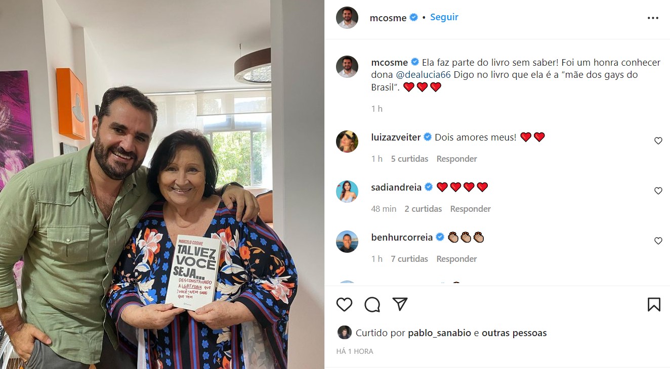 Marcelo Cosme elogia Dona Déa Lúcia (Foto: Reprodução/Instagram)