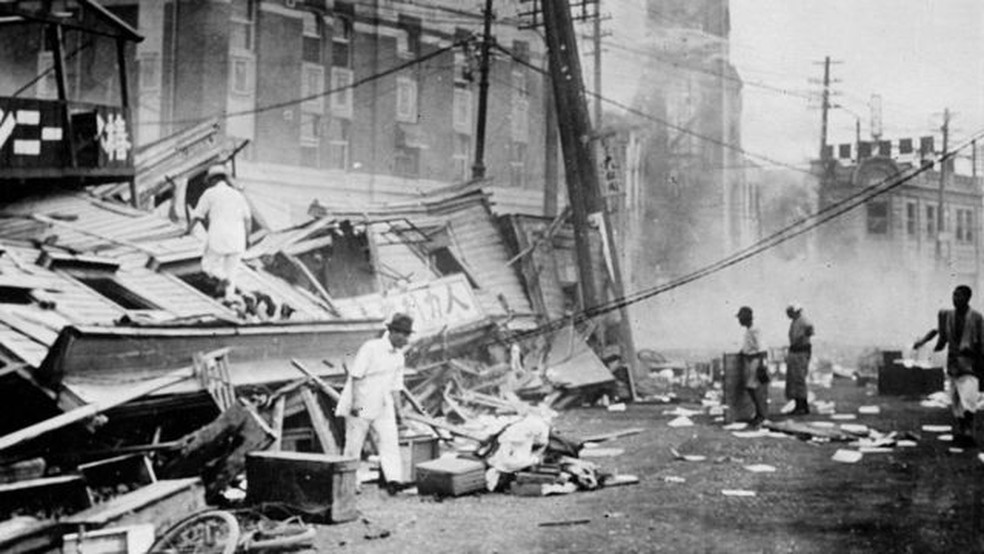 O Grande Terremoto de Kanto, em 1923, foi um catalisador para a ocidentalização do Japão — Foto: Getty Images via BBC