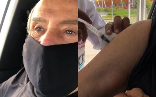 Stênio Garcia toma segunda dose de vacina contra Covid-19