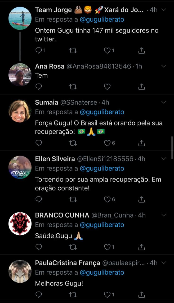 Mensagem de agradecimento por novos seguidores no perfil do Twitter de Gugu Liberato deixa fãs agitados (Foto: Reprodução/Instagram)