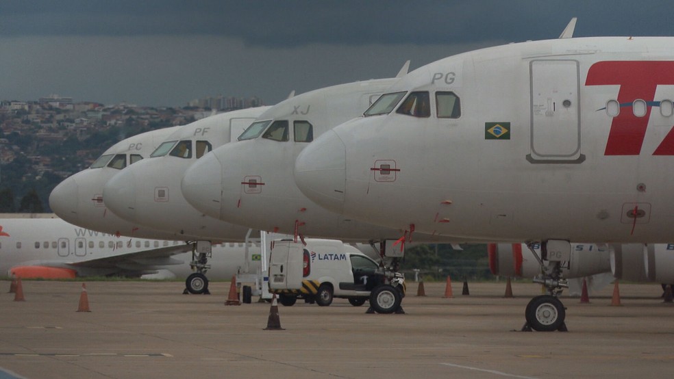 Pista de pouso e decolagem no Aeroporto de Brasília — Foto: TV Globo/Reprodução