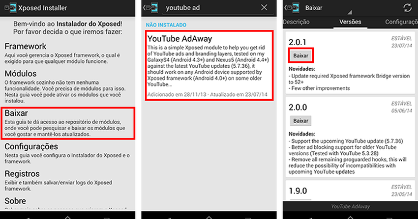 Baixar Audio Do Youtube Pelo Celular Como Bloquear Anuncios Do Youtube No Android Usando Xposed