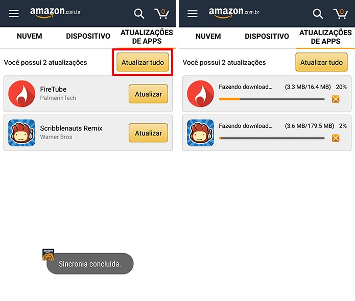 Amazon Appstore mostrará atualização de apps e jogos para Android (Foto: Reprodução/Elson de Souza)