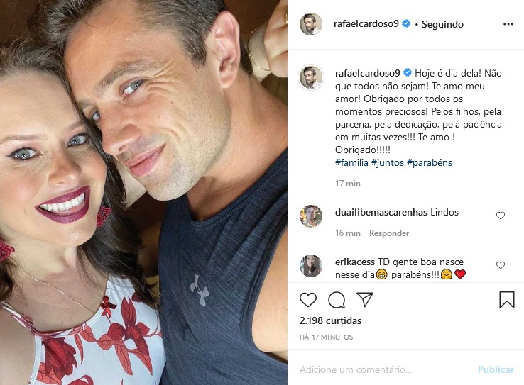 Rafael Cardoso se declara para Mariana Bridi (Foto: Reprodução/Instagram)