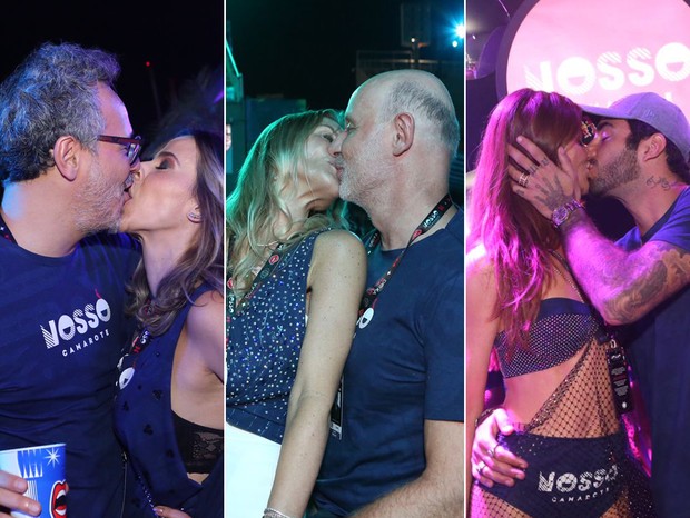 Famosos trocam beijos no sábado de Carnaval (Foto: RT Fotografia)