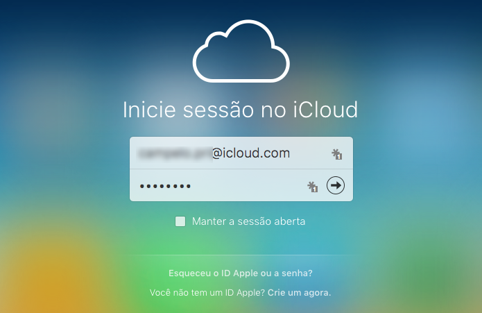 Faça login no iCloud (Foto: Reprodução/Paulo Alves)