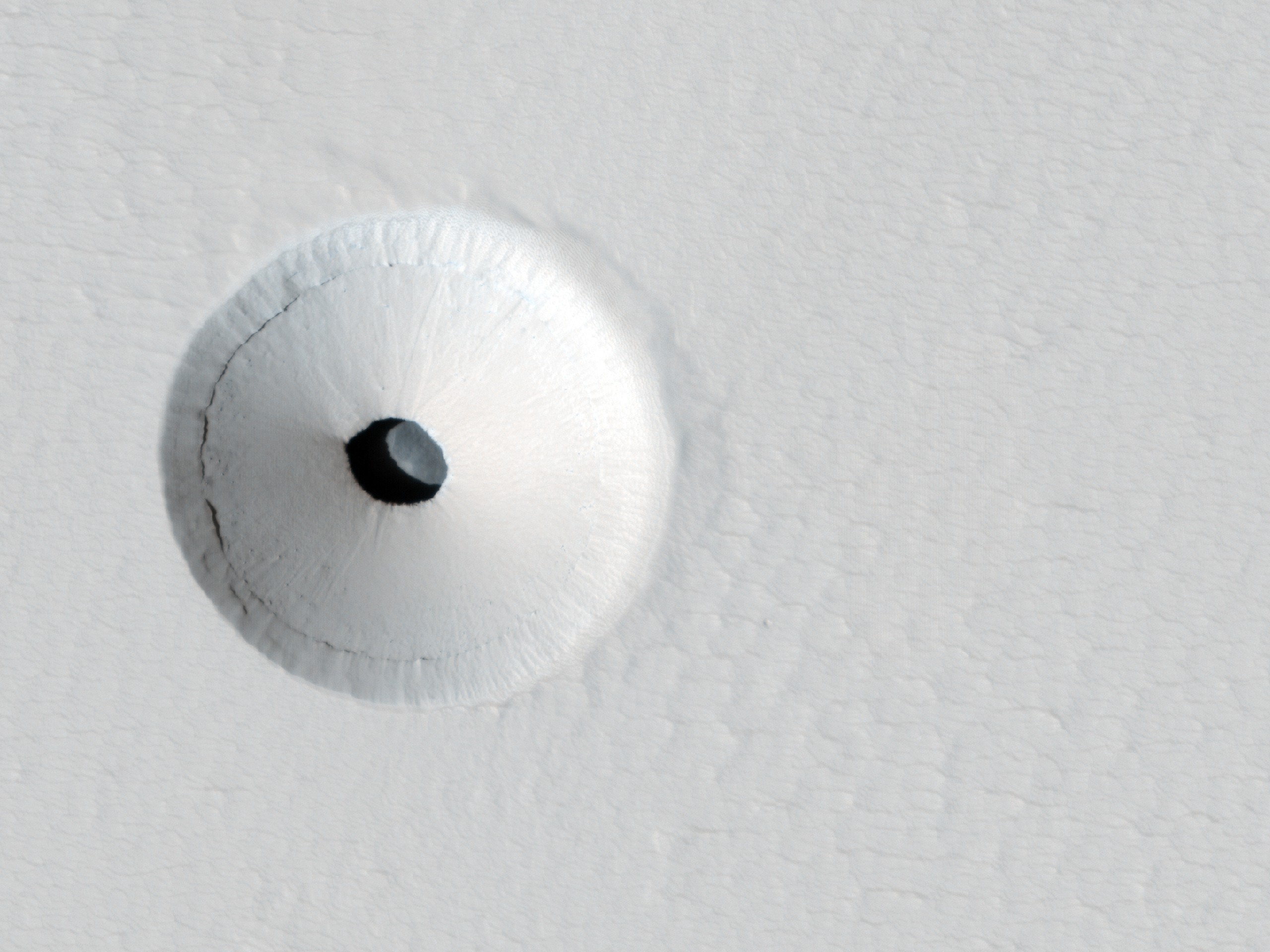 Um buraco em Marte (Foto: nasa)