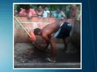 Moradores no Ceará acham jacaré de dois metros no quintal de uma casa