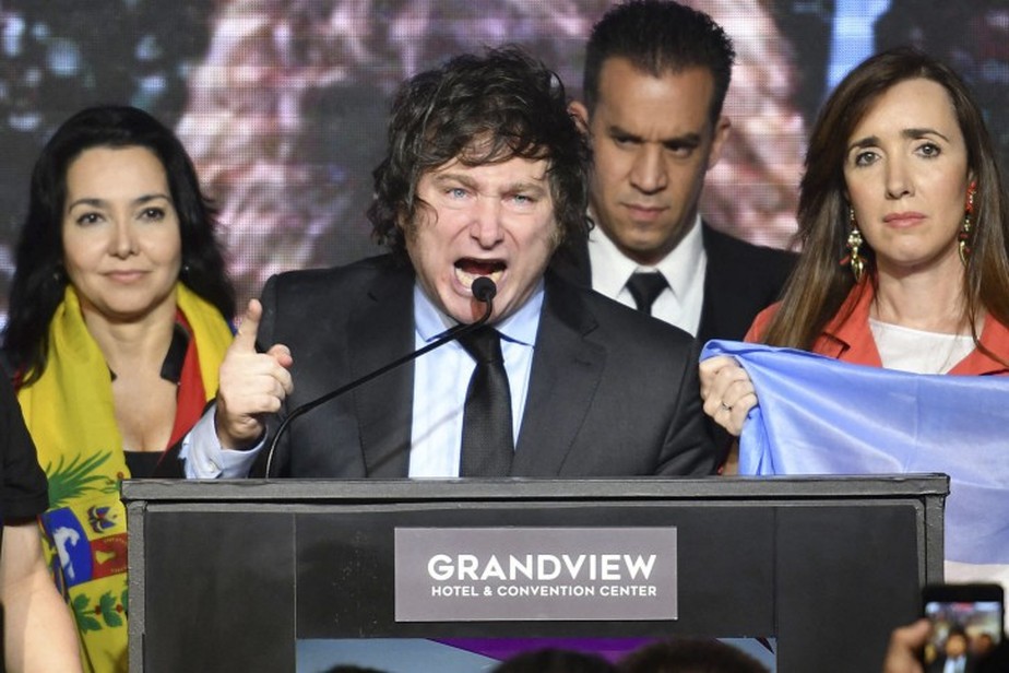 O candidato argentino da extrema direita Javier Milei
