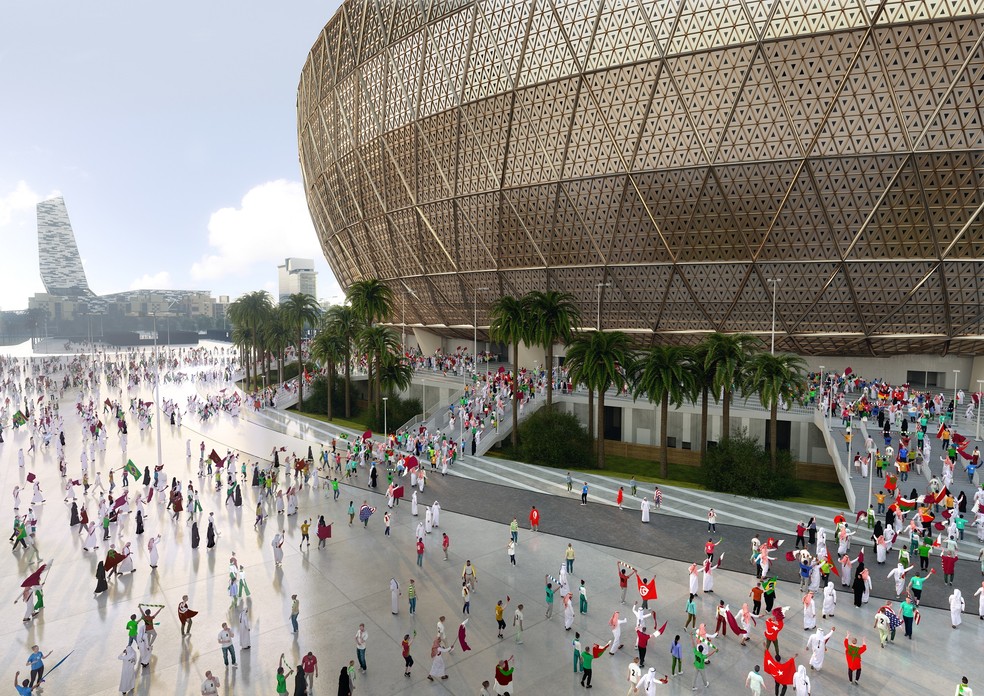 Projeto do estádio de Lusail, da Copa do Mundo do Catar 2022 — Foto: Divulgação
