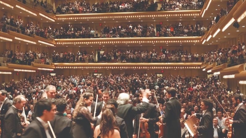 Maestro regendo no Lincoln Center, em Nova York (Foto: Arquivo pessoal)