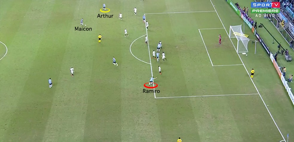 Gol de Maicon e a movimentação de Ramiro (Foto: Leonardo Miranda)