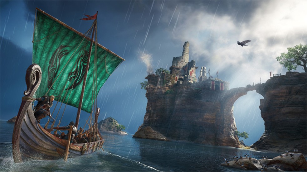 Assassin's Creed Valhalla terá os longos navios vikings como forma de transporte — Foto: Divulgação/Ubisoft