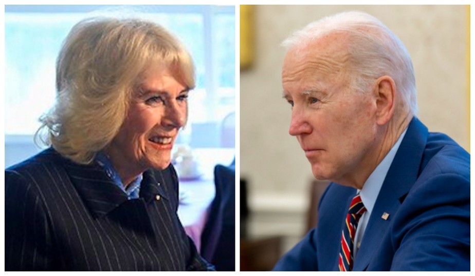 A Rainha Consorte Camilla e o presidente Joe Biden