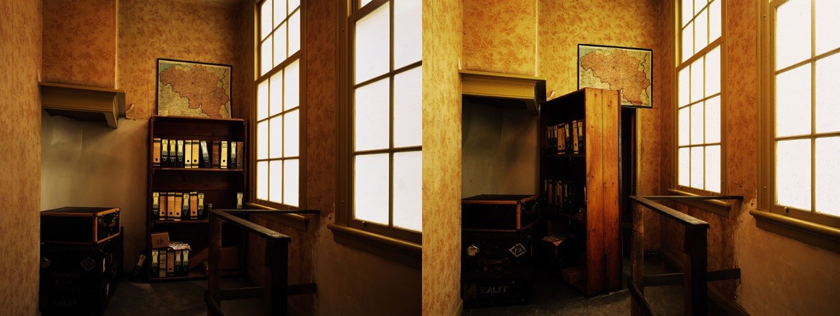 A estante móvel, que esconde a porta para o Anexo Secreto (Foto: Anne Frank Stichting)