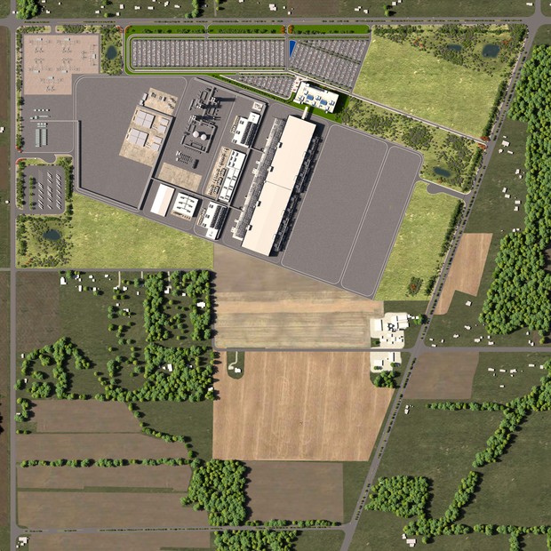 Área do complexo da Intel a ser inaugurado até 2025, em New Calgary, Ohio (Foto: Divulgação)