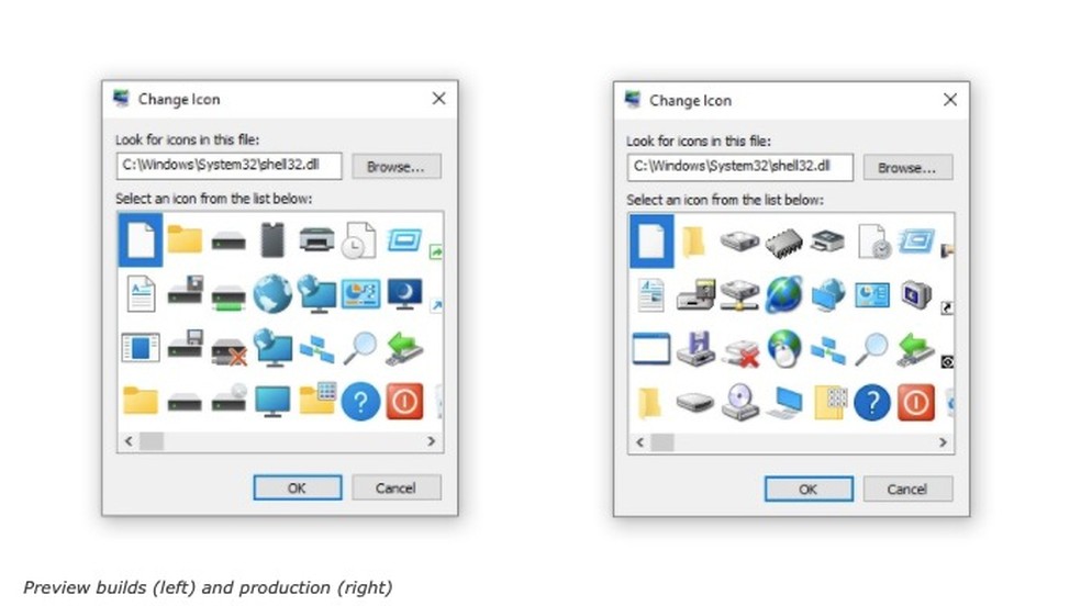 Microsoft começa a liberar novos ícones do Windows 10 para participantes do Insider — Foto: Reprodução/Windows Latest
