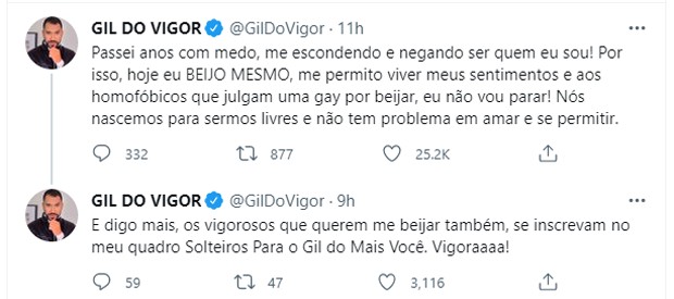 Publicação de Gil do Vigor (Foto: Reprodução/Twitter)