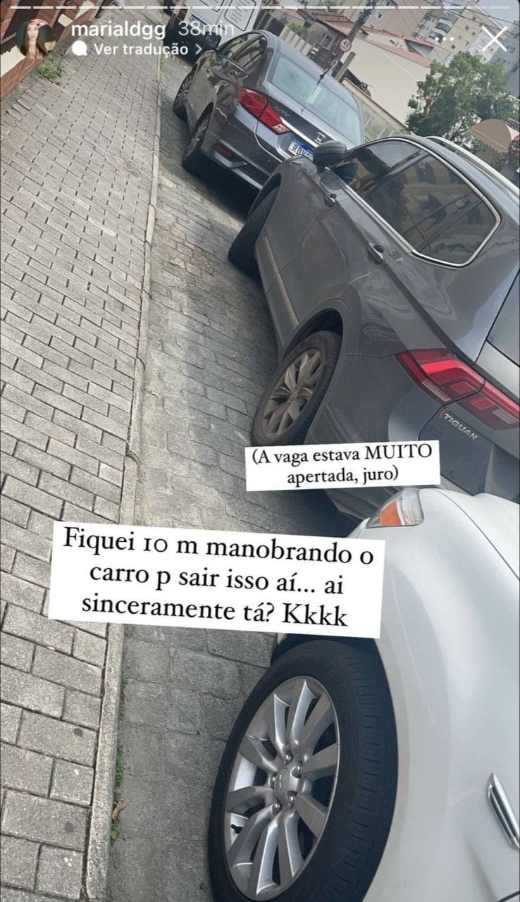 Maria Lina mostra perrengue que passou ao estacionar carro (Foto: Reprodução / Instagram)