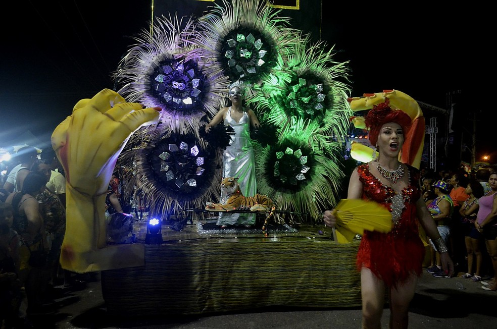 Carro alegórico da campeã do Carnaval de Parnaíba 2020 — Foto: Walter Fontenele