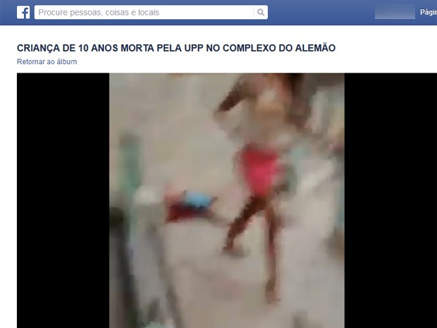 Vídeo mostra corpo do menino no chão (Foto: Reprodução / Facebook)