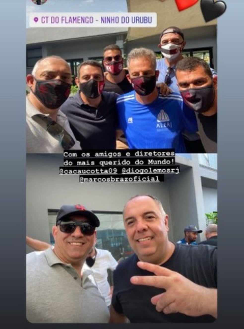 Diretoria do Flamengo em evento no Ninho — Foto: Reprodução Instagram
