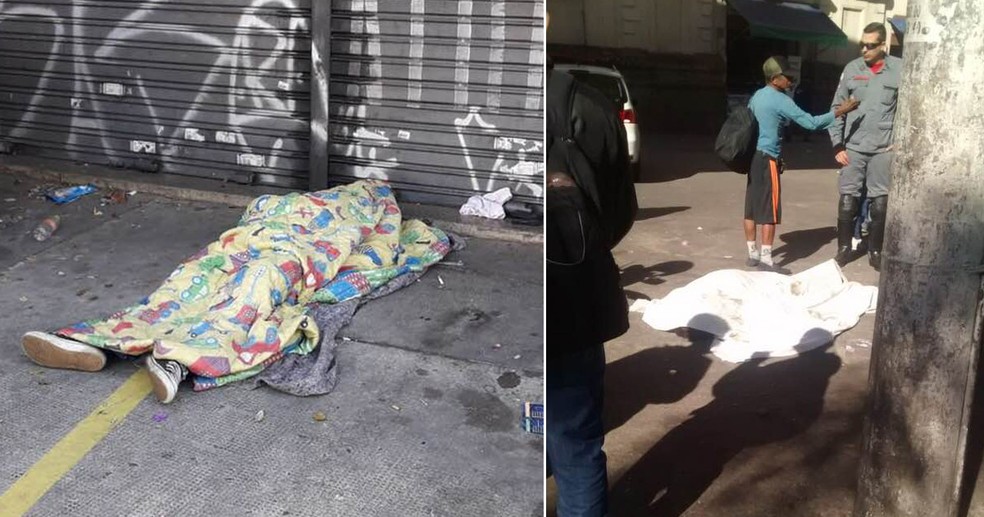 Dois moradores de rua foram encontrados mortos nesta segunda-feira (21) em SÃ£o Paulo  (Foto: Padre JÃºlio Lancellotti/ReproduÃ§Ã£o Facebook )