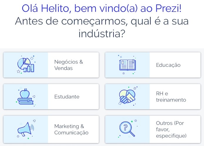 Selecione o tipo de uso para a plataforma (Foto: Reprodução/Helito Beggiora) Selecione o tipo de uso para a plataforma (Foto: Reprodução/Helito Beggiora)
