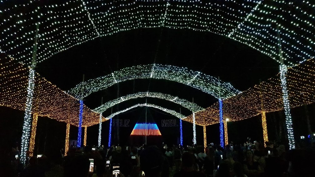 A rua iluminada ficará aberta para visitação até o dia 30 de dezembro — Foto: Natalia Filippin/G1