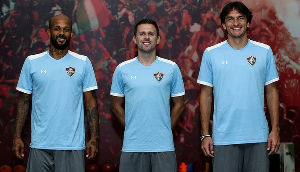 Bruno Silva, Ezequiel, Matheus Ferraz, reforços do Fluminense — Foto: Lucas Merçon/FFC