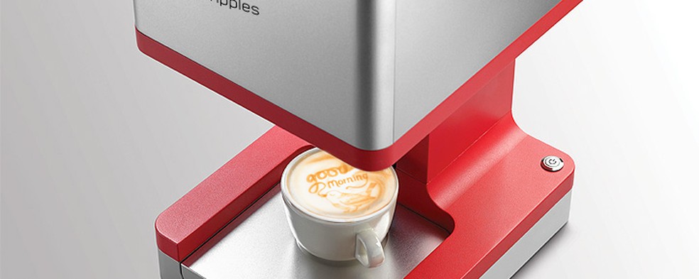 Impressora 3D Coffee Ripples aplica foto personalizada na espuma do café — Foto: Divulgação/Ripples