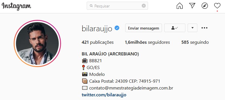 Arcrebiano ganha seguidores (Foto: Reprodução/Instagram)
