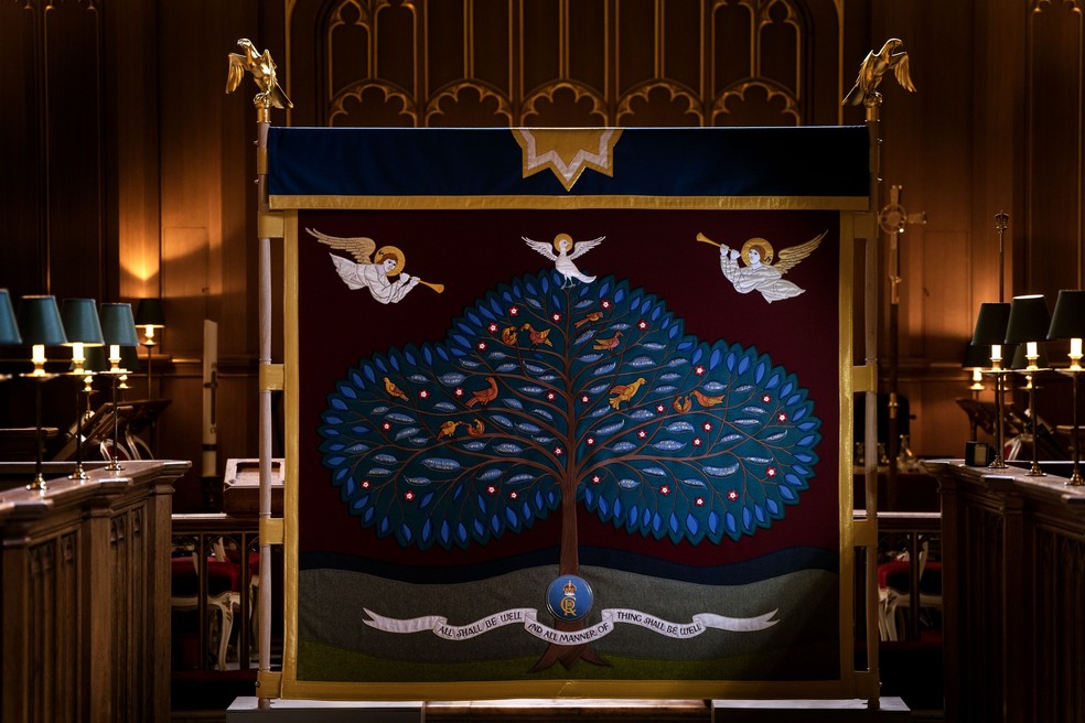 A tela da un&ccedil;&atilde;o &mdash; Foto: BUCKINGHAM PALACE