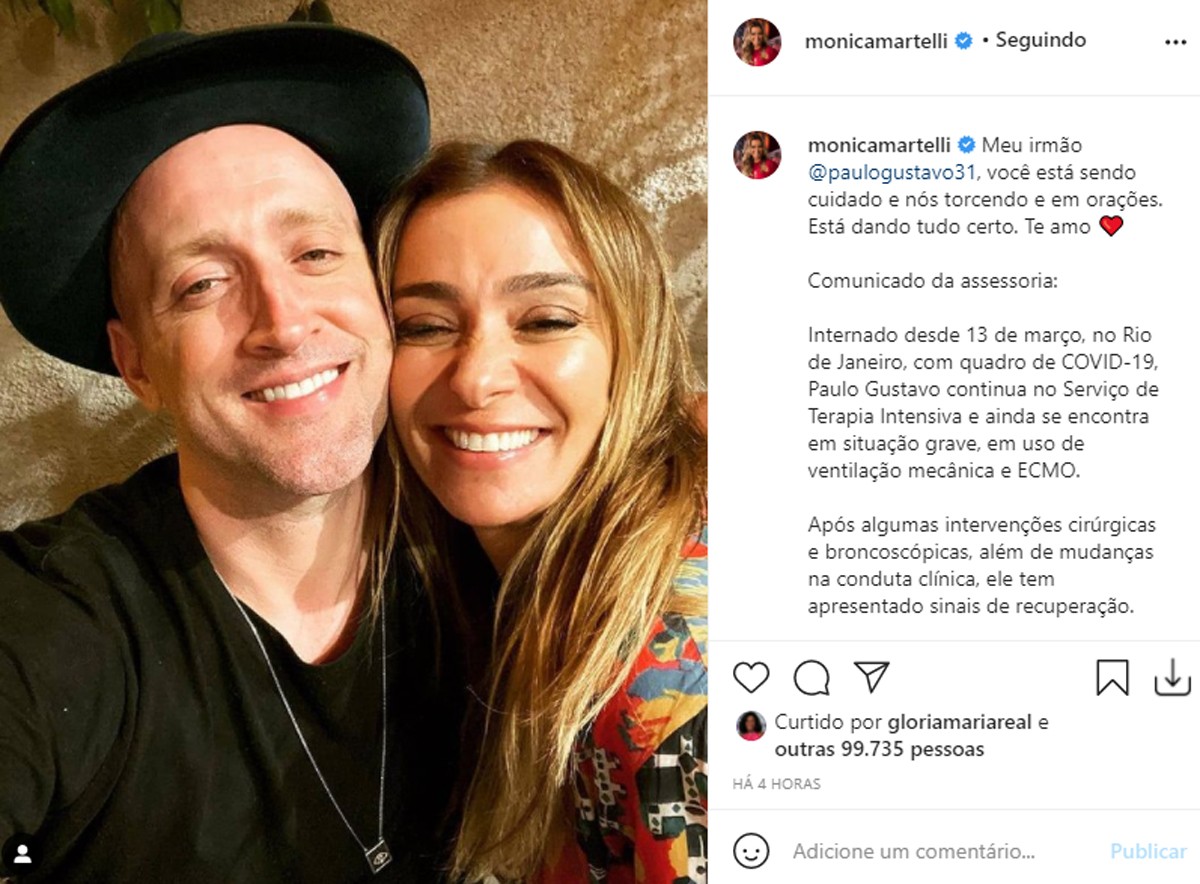 Mônica Martelli presta homenagem a Paulo Gustavo (Foto: Reprodução/Instagram)