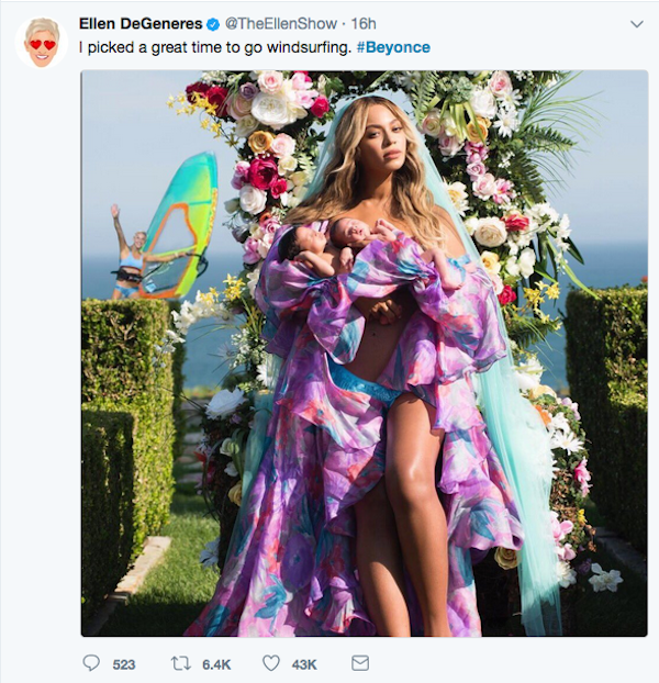 Um meme fazendo piada com o possível uso de Photoshop por Beyoncé (Foto: Twitter)