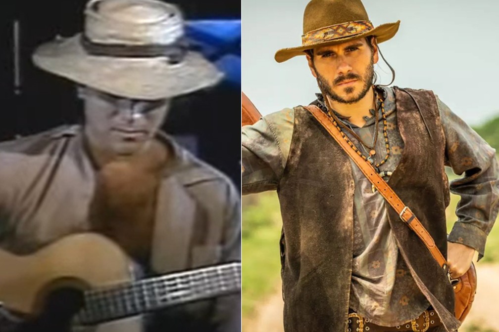 O personagem do peão Trindade, que foi interpretado por Almir Sater na primeira versão, será herdado pelo filho do cantor, o músico Gabriel Sater — Foto: Divulgação/Rede Manchete - Globo/João Miguel Júnior
