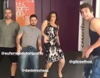 Fernando Torquatto, Daniel Rocha, Claudia Raia e Gil Coelho (Foto: Reprodução Instagram)