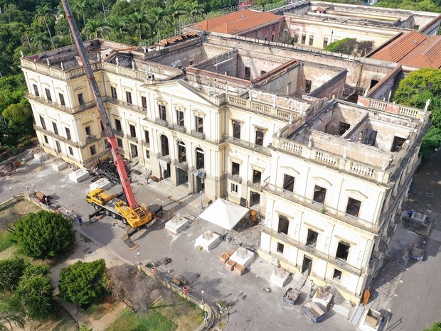 Como está o Museu Nacional dois anos após o incêndio que o destruiu (Foto:  Victor Bittar, Orlando Grillo, Gabriel Cardoso e Pedro Seenhauser)